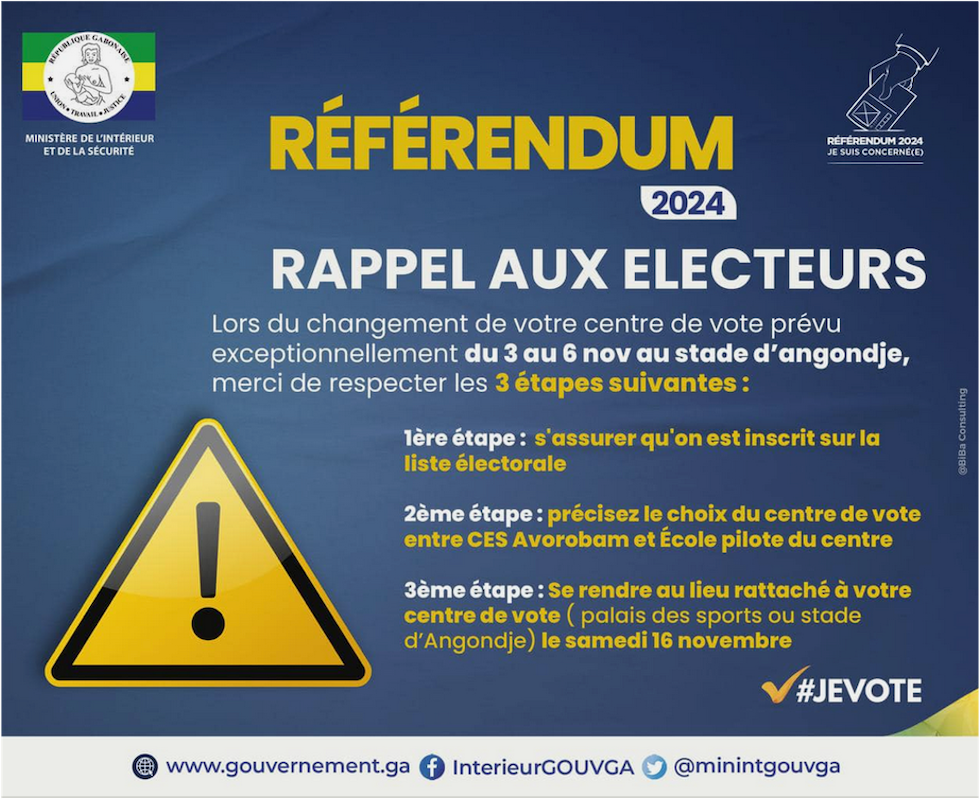 OPERATION EXCEPTIONNELLE DE CHANGEMENT DE BUREAUX DE VOTE POUR LES CITOYENS INSCRITS A L’INTERIEUR DU PAYS